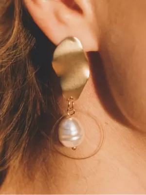 Gold And Pearl Earrings
