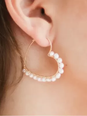 Heart-Shaped Pearl Earrings