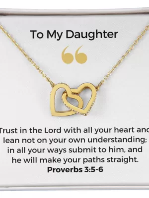 "Empower Her Worth: Daughters Gifts - Exquisite Necklace and Message Card Duo"