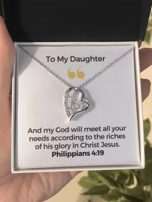 "Treasure her Worth: Dazzling Necklace and Message Card - Daughters Gifts that Empower"