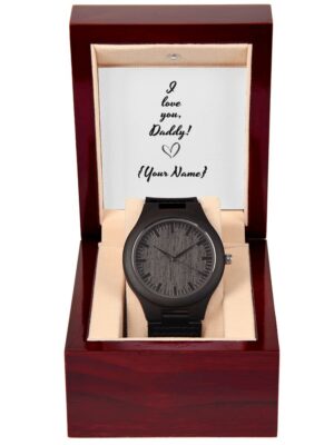 6 Wooden Watch with Msg Card & Mohagny Box