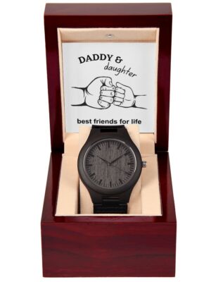 7 Wooden Watch with Msg Card & Mohagny Box