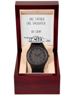 8 Wooden Watch with Msg Card & Mohagny Box