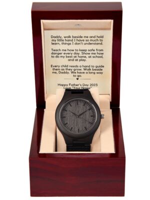 5 Wooden Watch with Msg Card & Mohagny Box