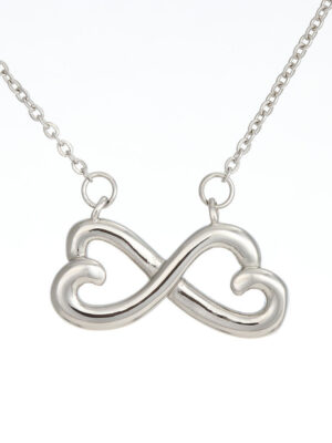 50th birthday gift for woman • 50th birthday gift • Interlocking heart necklace gift for her • 14k White Gold Finish or 18k Yellow Gold finish