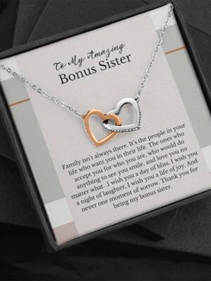 Bonus Sister wedding gift, Bonus sister necklace, Thank you wedding gift, Best Friend dainty necklace, Gold Filled, Sterling Silver