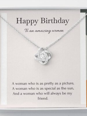 Birthday Necklace for her, Birthday Jewelry card, interlocking circles necklace in Sterling Silver.