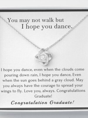 College Graduation Gift for Daughter, Quarantined graduation necklace gift box for her, High School Graduation gift, 14k White Gold