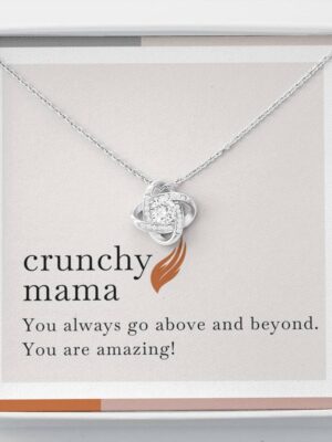 Crunchy Mama necklace, Natural mom gift