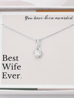 Best Wife Ever necklace gift, Valentines day gift for wife, Anniversary gift for wife, Wife necklace sterling silver, 14K gold vermeil