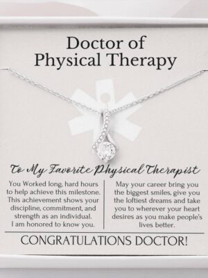 Doctor of Physical Therapy Graduation Gift for her, DPT Graduation, Doctor of Physiotherapy jewelry gift, Sterling Silver, 14K Gold Vermeil