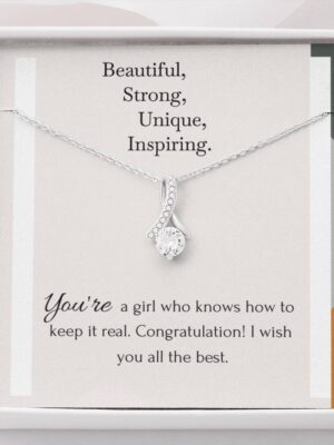 Congratulations gift for her, Mother necklace gift, Mentor Thank you gift, Daughter necklace gift